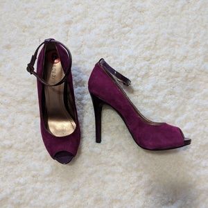 Peep Toe Purple Heel